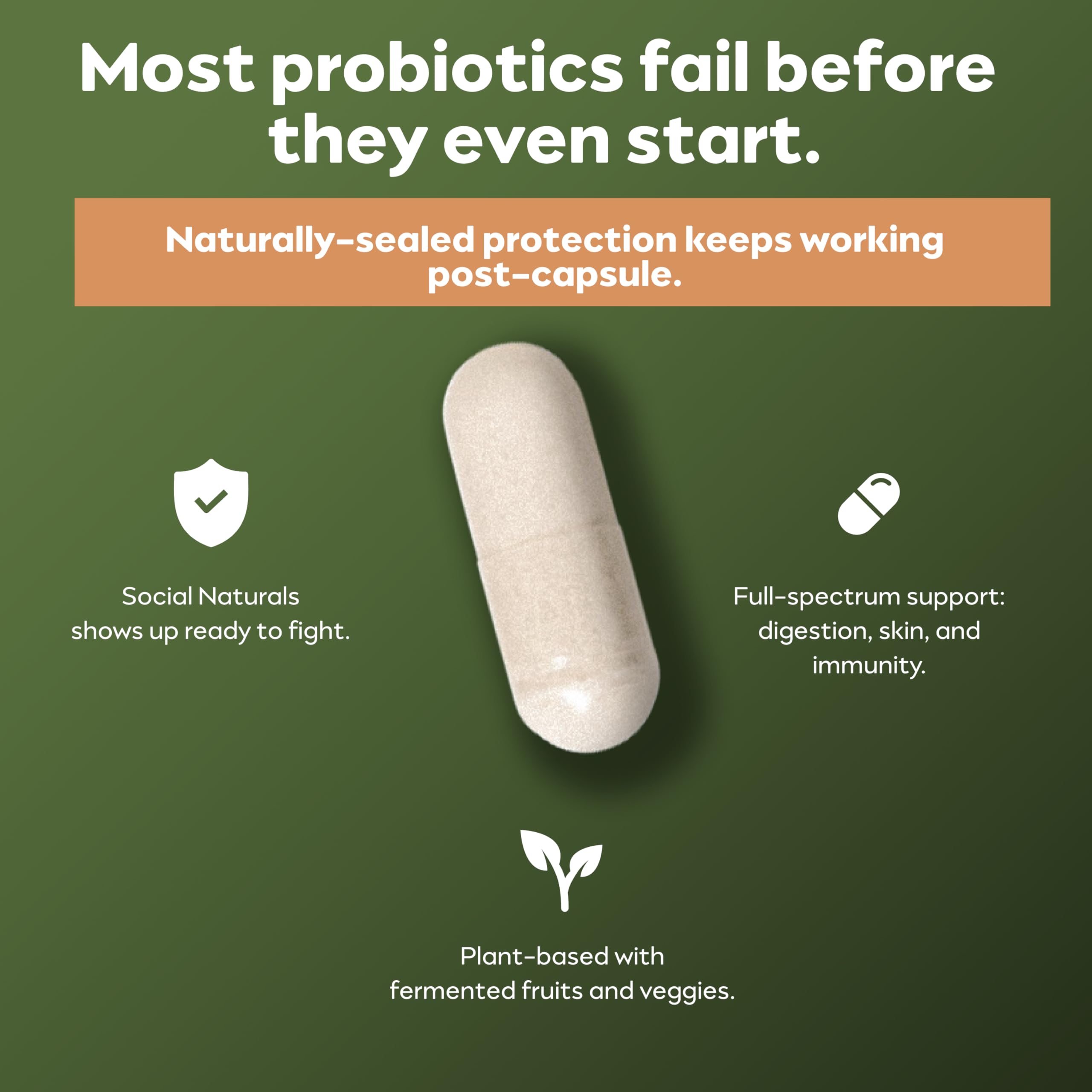 Social Naturals Daily Probiotic | 20 Billion CFU | Multi-Strain with Prebiotic + Postbiotic | Gut Health & Digestion Support | Vegan | 30 Capsules Social Naturals Au supplements