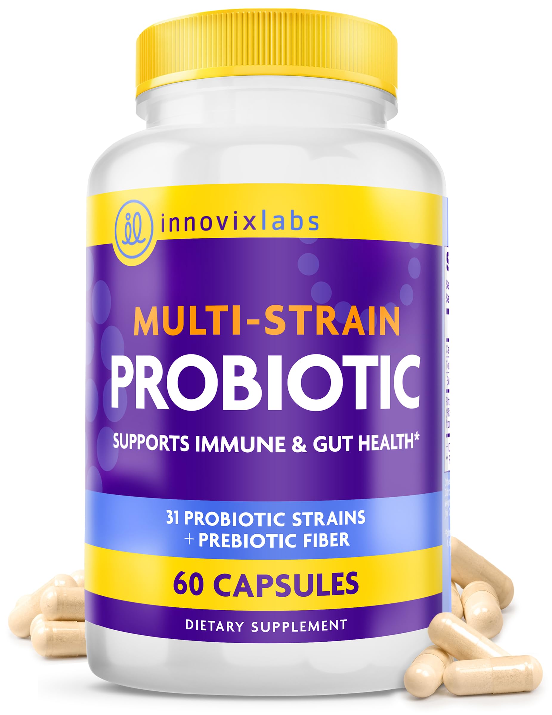 InnovixLabs Multi Strain Probiotics for Women & Men - Probiotic Supplement - 50 Billion CFU - Gut Health, Immune Support, Digestion, Lactobacillus Acidophilus, Prebiotics and Probiotics, 60 Capsules InnovixLabs Au supplements