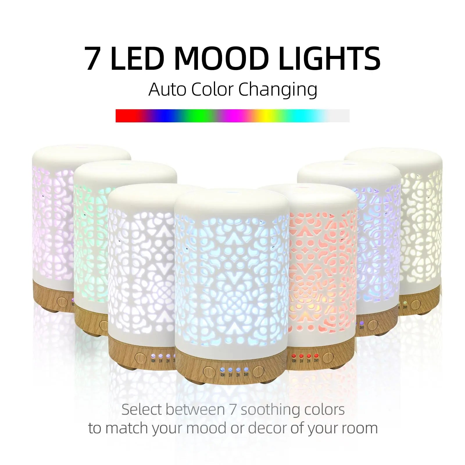 Essential Oil Diffusers, 100ml White Ceramic Diffuser with 7 LED Lights,Ultrasonic Aromatherapy homnas Au supplements