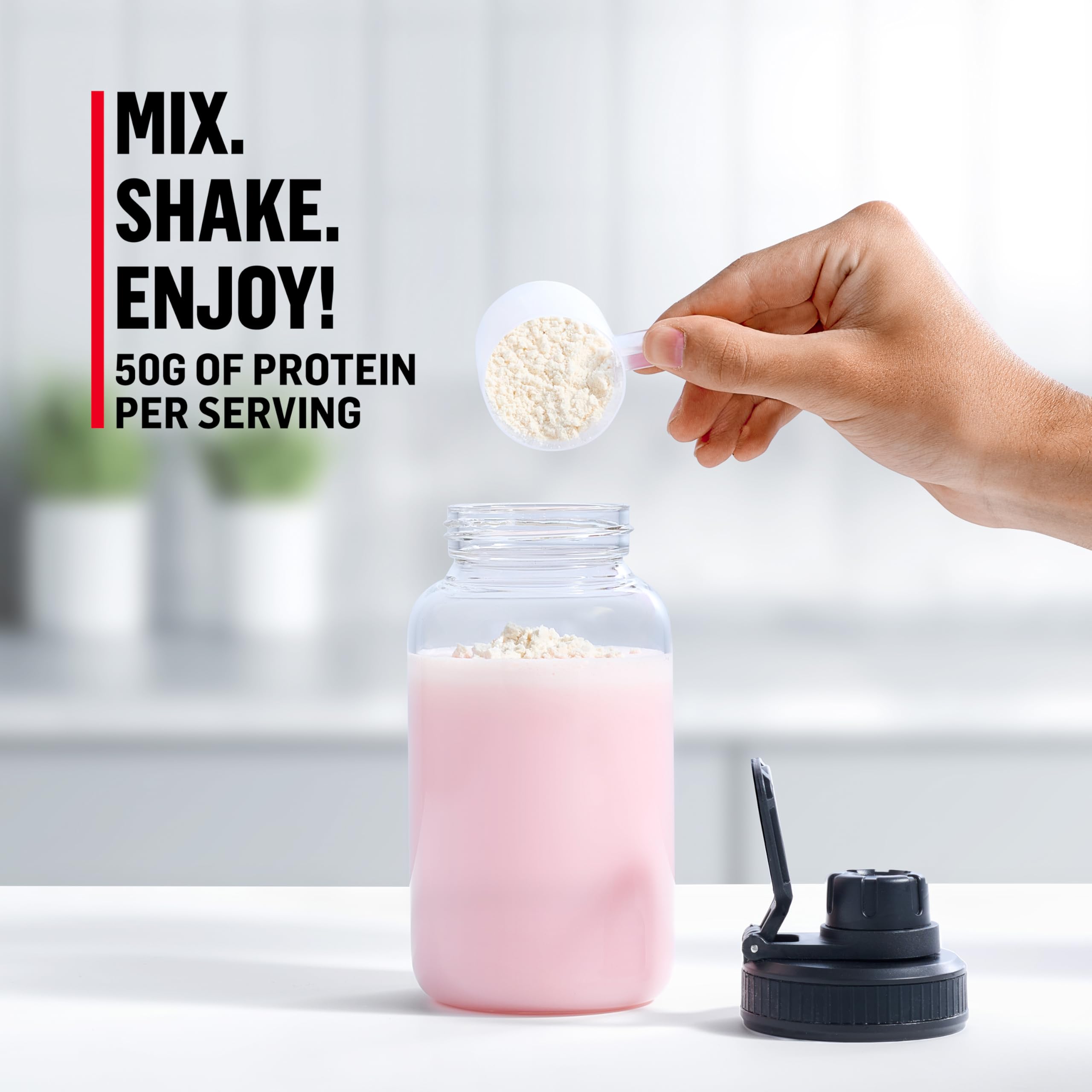 Muscle Milk Pro Series Protein Powder Supplement, Slammin' Strawberry, 2 Pound, 11 Servings, 50g Protein, 3g Sugar, 20 Vitamins & Minerals, NSF Certified for Sport, Packaging May Vary
