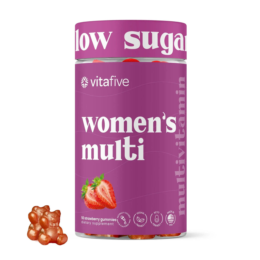 vitafive Women's Multivitamin Gummies, Best Multivitamin for Women with Biotin, D3, B12, Zinc, Low Sugar, Gluten Free (50 Ct) vitafive Au supplements