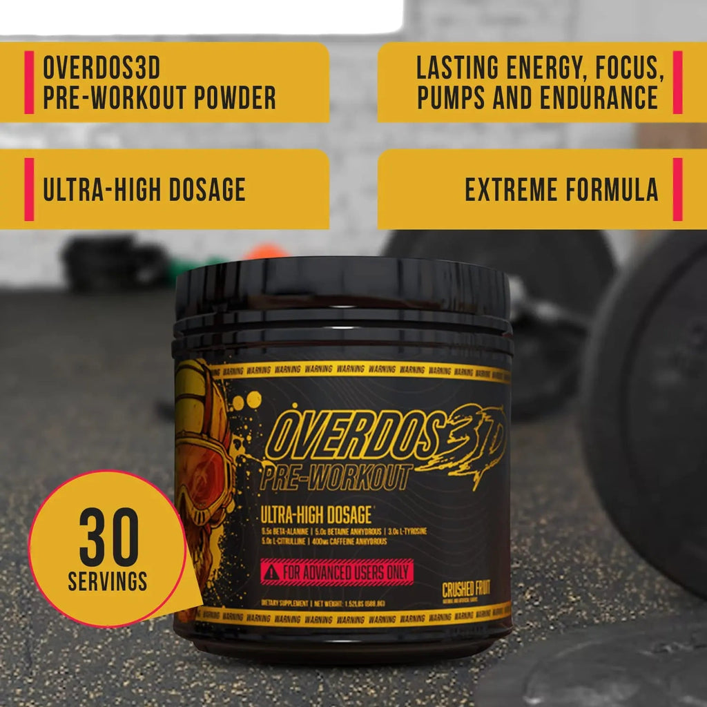 OVERDOS3D Pre-Workout Powder | Ultra-High Dosage | for Advanced Users ONLY Heath Secret Au supplements