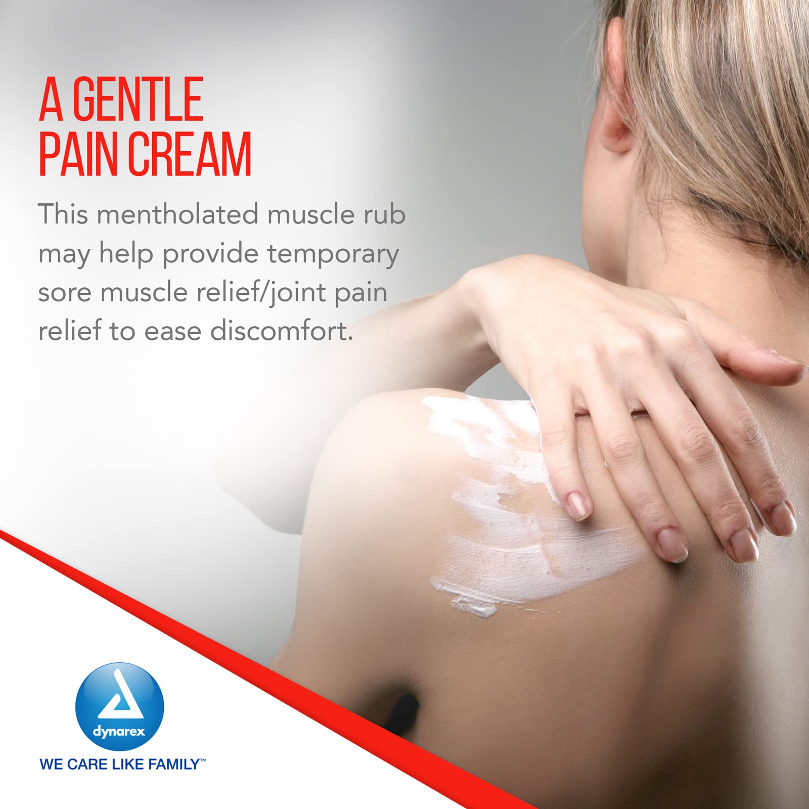 Dynarex DynaRub Cream - Mentholated Topical Muscle Pain Relief Cream - 10% Menthol, 15% Methyl Salicylate - Helps Soothe Joint Swelling & Soreness - Cooling, Non-Greasy Formula - 3oz, 1 Tube Dynarex Au supplements