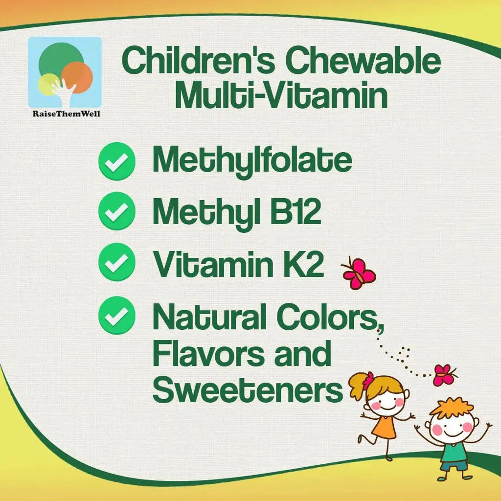 Raise Them Well Tasty Chewable Kids Multivitamin, All-Natural Colors, Flavors & Sweeteners, Daily Essential Vitamins for Children, Easy-to-Chew Vitamins, Strawberry Raise Them Well Au supplements