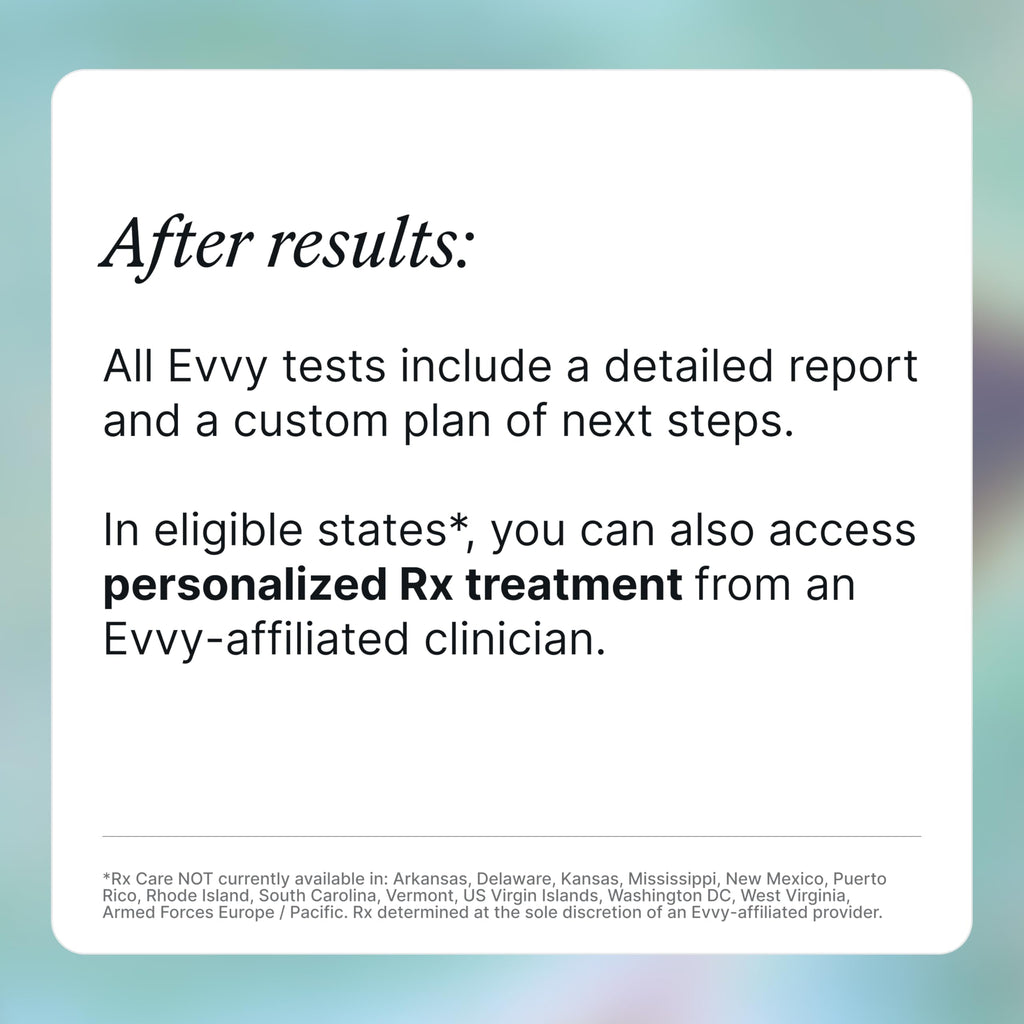 Evvy Vaginal Health Test | at-Home Microbiome Test for BV, Yeast Infection, Ureaplasma & More | Discreet Results in 7–10 Days | Clinician-Reviewed Report & Rx Options Evvy Au supplements