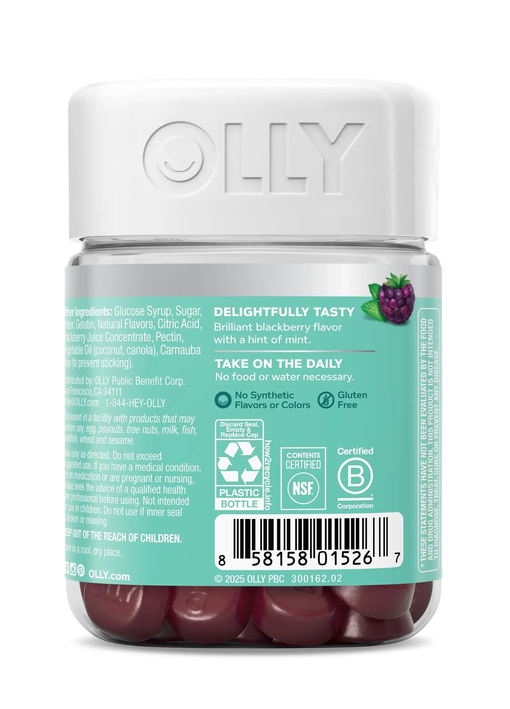 OLLY Flawless Complexion Gummy, Clear and Healthy Skin Support, Vitamins E, A, Zinc, Chewable Supplement, Berry - 50 Count (Pack of 1) OLLY Au supplements