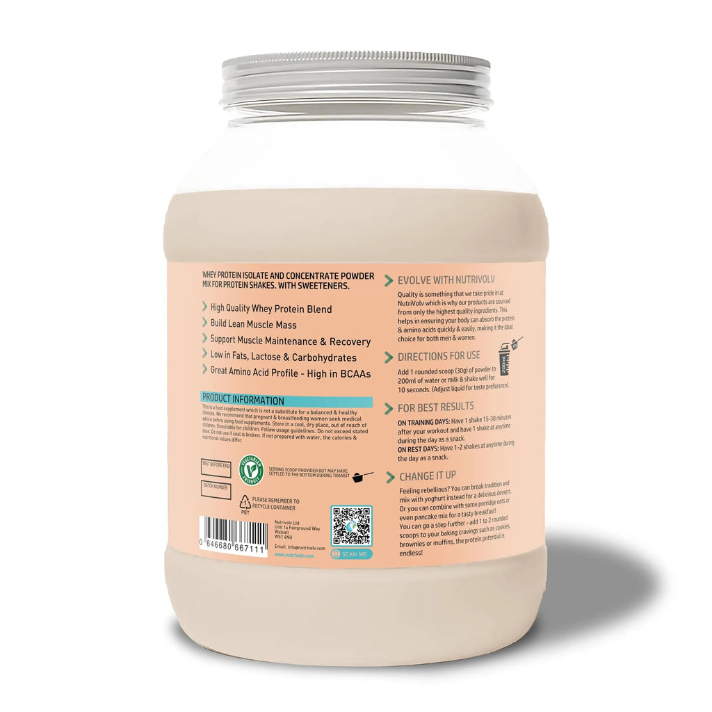 NutriVolv Whey Protein Isolate & Concentrate Powder | Milk Chocolate Flavour 900g NutriVolv Au supplements