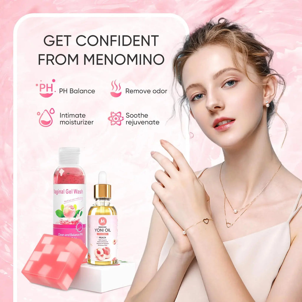 Feminine Wash & Yoni Oil & Yoni Soap Bar Set for Women, 1 Fl.Oz Natural Feminine Oil, Feminine MENOMINO Au supplements