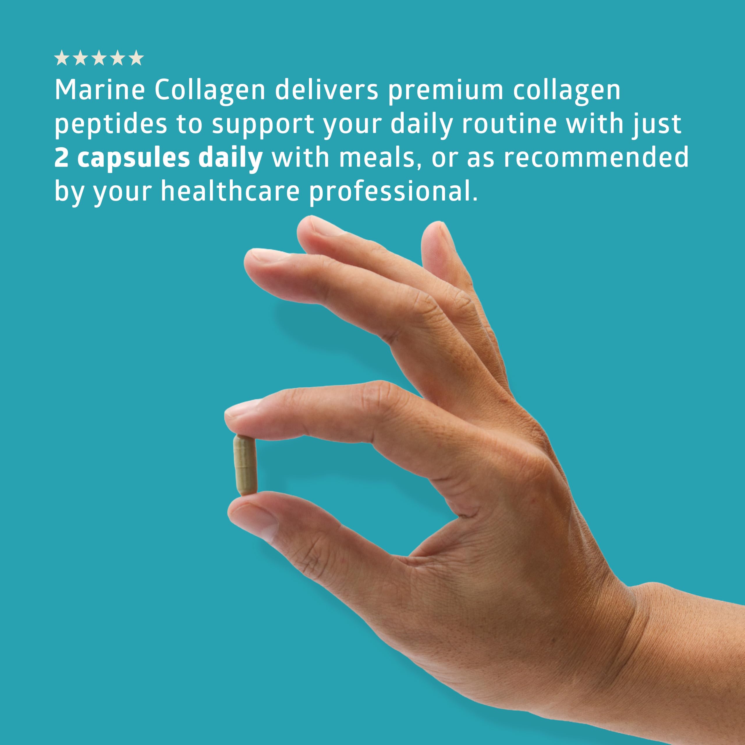 Hydrolyzed Marine Collagen with Hyaluronic Acid, Vitamin C, Theaflavin and Copper, Collagen Supplement for Women and Men for Radiant Skin, Hair & Nails,