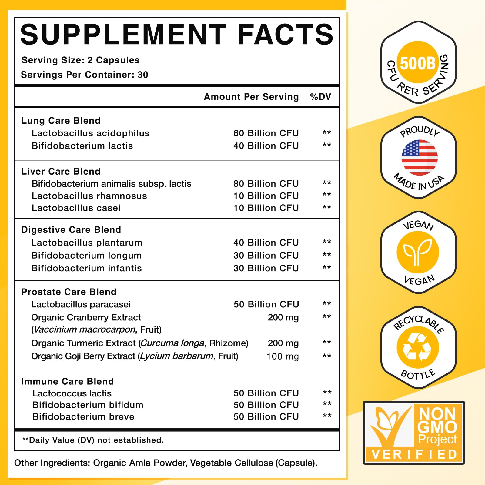 Probiotics for Men, 500 Billion CFUs & 12 Strains Mens Probiotic with Turmeric Cranberry, Goji, Gut Health for Men, for Digestive Health, Gut, Bloating & Gas, Immune, Energy Support, 120-Day Supply RSETU Au supplements