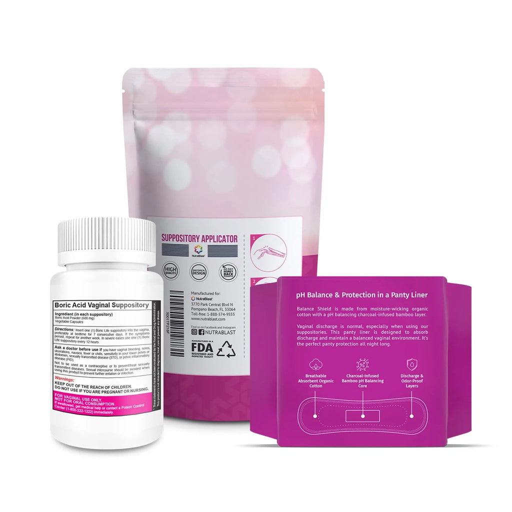 NutraBlast Boric Acid Vaginal Suppositories 600mg (30 Count) w/Disposable Vaginal Applicators NutraBlast Au supplements