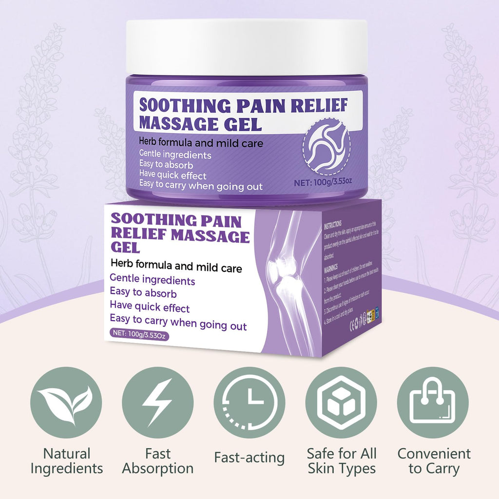 Soothing Massage Gel (100g) - Joint Relief Purple Gel, Natural Ingredients Soothing Relief Cream, Fast-Absorbing Jointgel Cream for Soothing Joint, Shoulder, Knee, Back, Lumbar & Muscle Stiffness Vereclue Au supplements