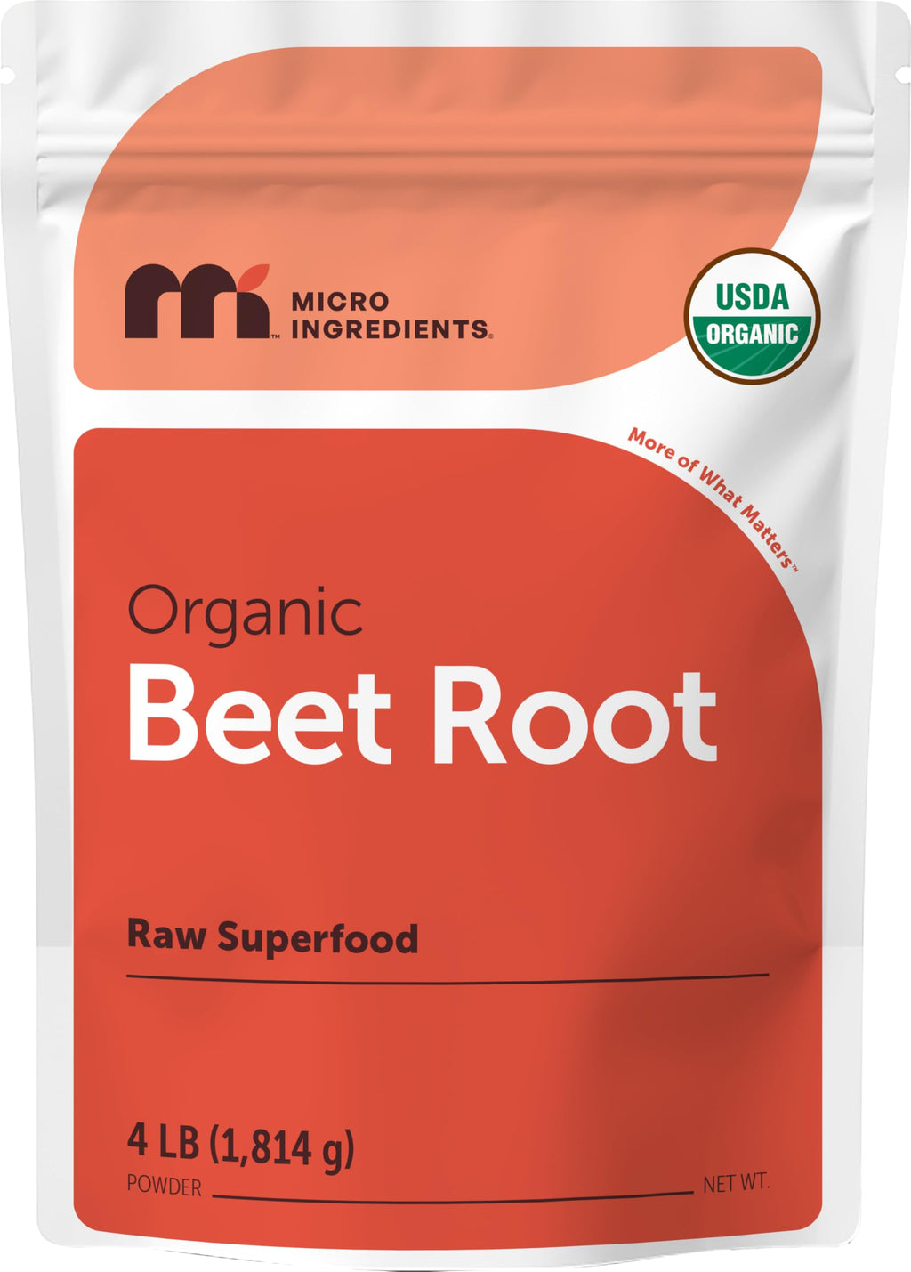 Micro Ingredients Organic Beet Root Powder, 4 Pounds | Cold Pressed, Water Soluble, High Concentrated Raw Beetroot Supplement | Natural Nitric Oxide Superfood Drink Mix