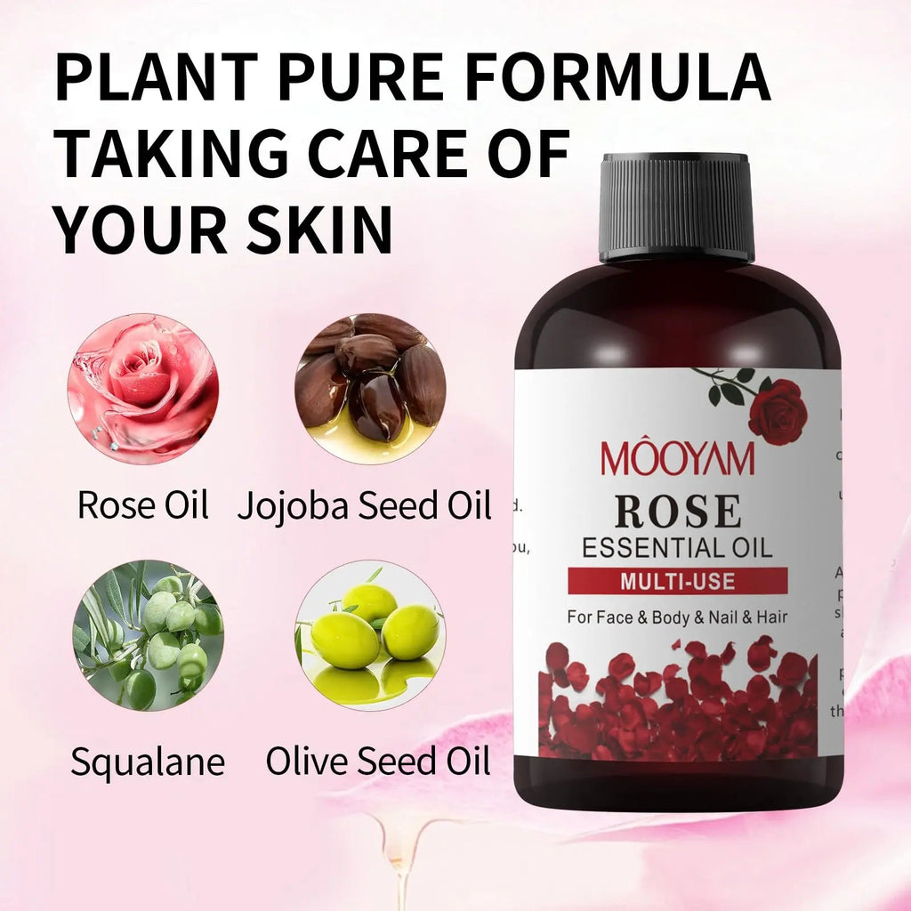 Rose Essential Oil Pure Rose Oil for Face 4OZ/118ML Organic Essential Oils for Diffuser Home Bedroom YAFUSIPE Au supplements