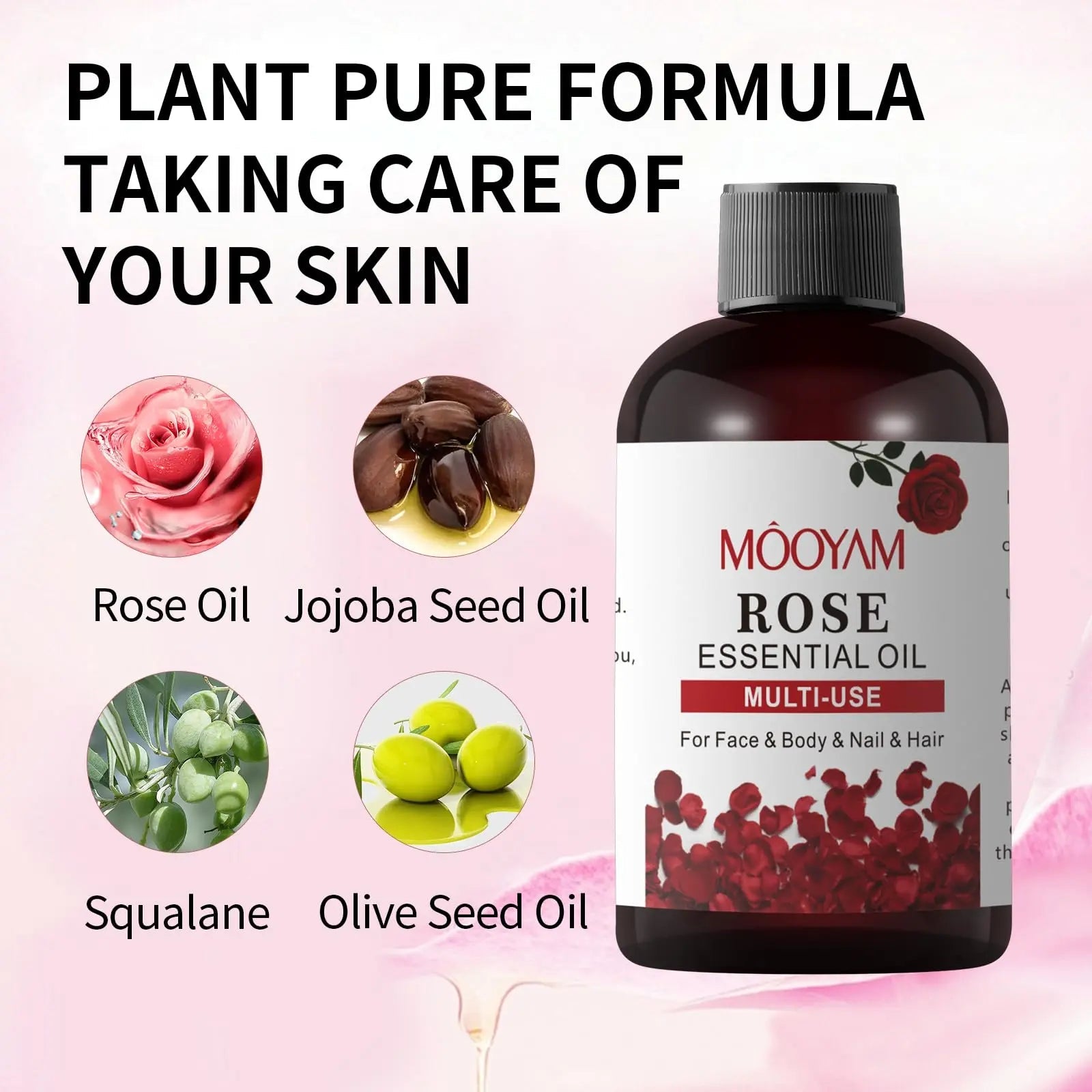 Rose Essential Oil Pure Rose Oil for Face 4OZ/118ML Organic Essential Oils for Diffuser Home Bedroom YAFUSIPE Au supplements