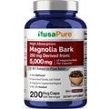 NusaPure Magnolia Bark 20:1 Extract, 250 mg Equivalent to 5,000 mg 200 Vegan Vegetarian Capsules Non-GMO NusaPure Au supplements