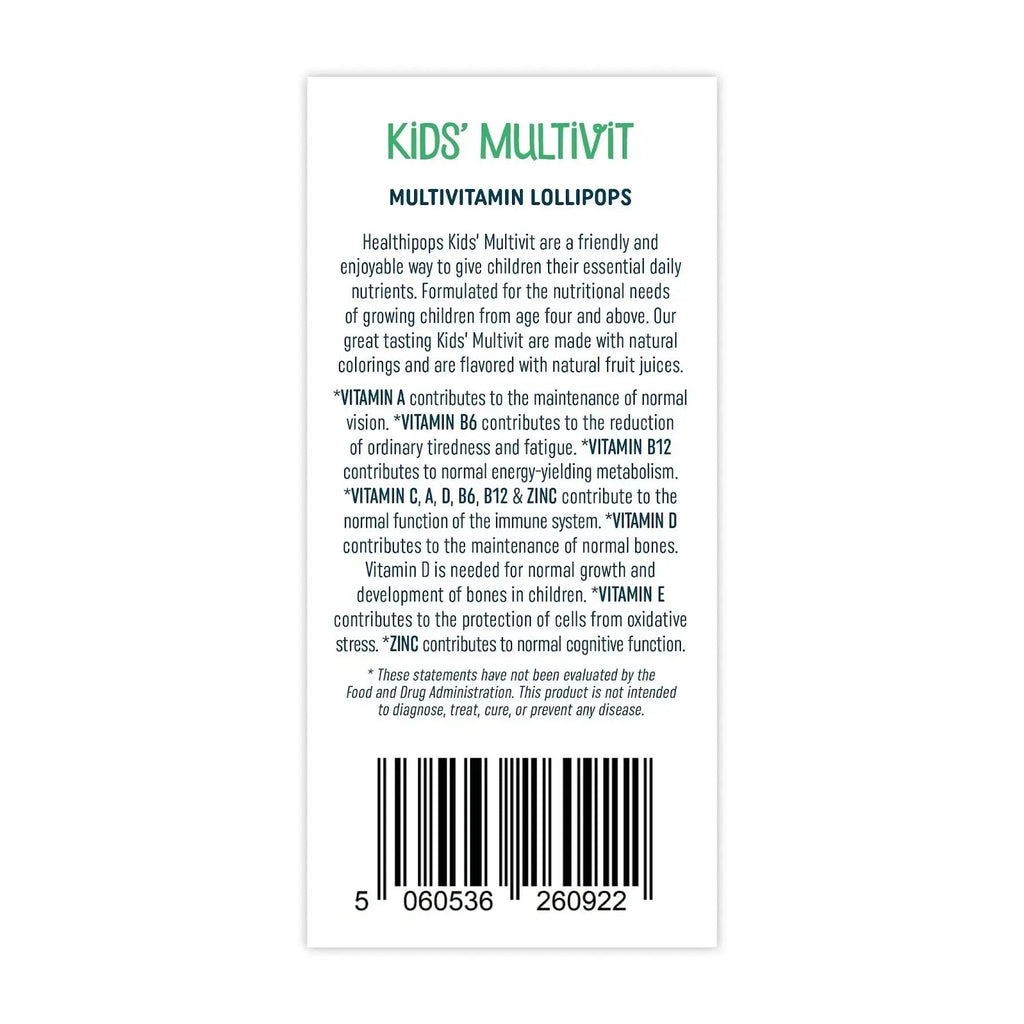 Healthipops Kids Multivitamin Lollipops (6-Pack) Healthipops Vitamin & Mineral Lollipops Au supplements