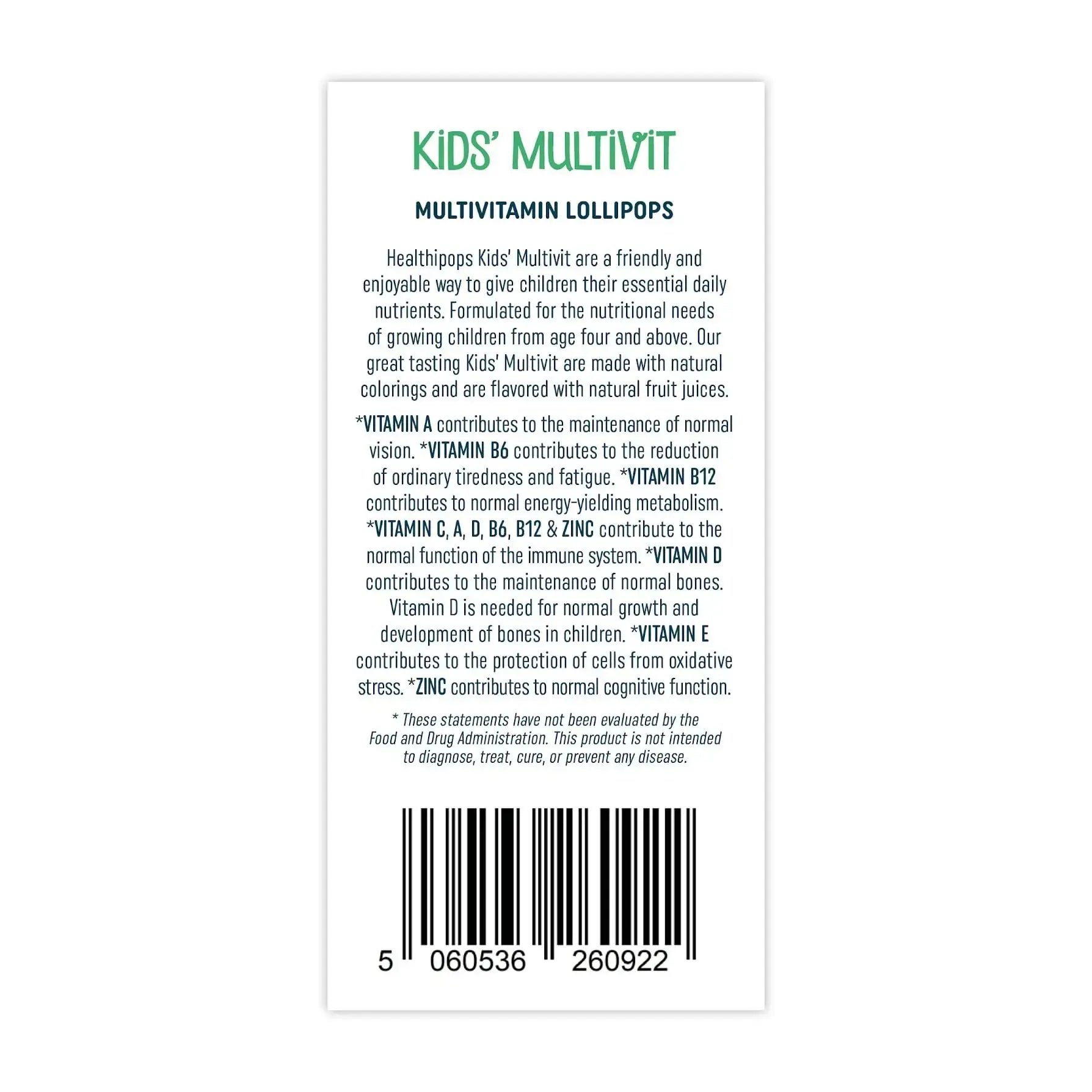 Healthipops Kids Multivitamin Lollipops (6-Pack) Healthipops Vitamin & Mineral Lollipops Au supplements