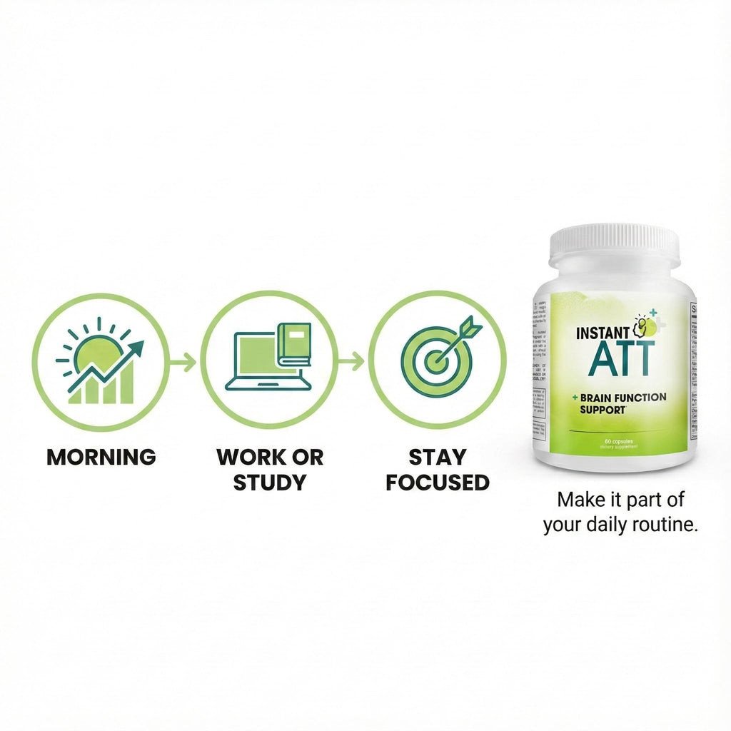 InstantATT - 7-in-1 Caffeine Free Nootropic All-Natural Brain, Focus, Memory Supplement (60 Capsules) Instant Brands Au supplements