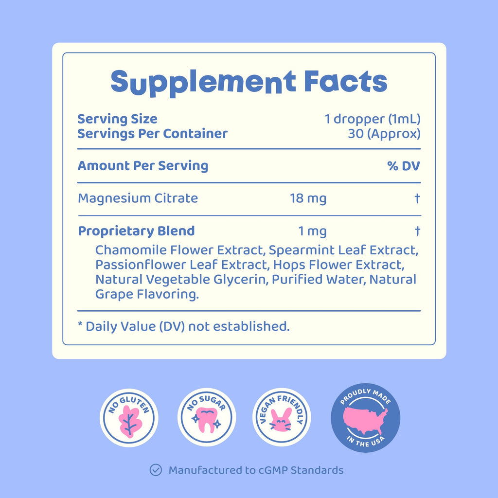 JoySpring Calmify Magnesium Citrate Liquid for Kids - Sugar-Free, Gluten-Free Calming Supplement with Chamomile