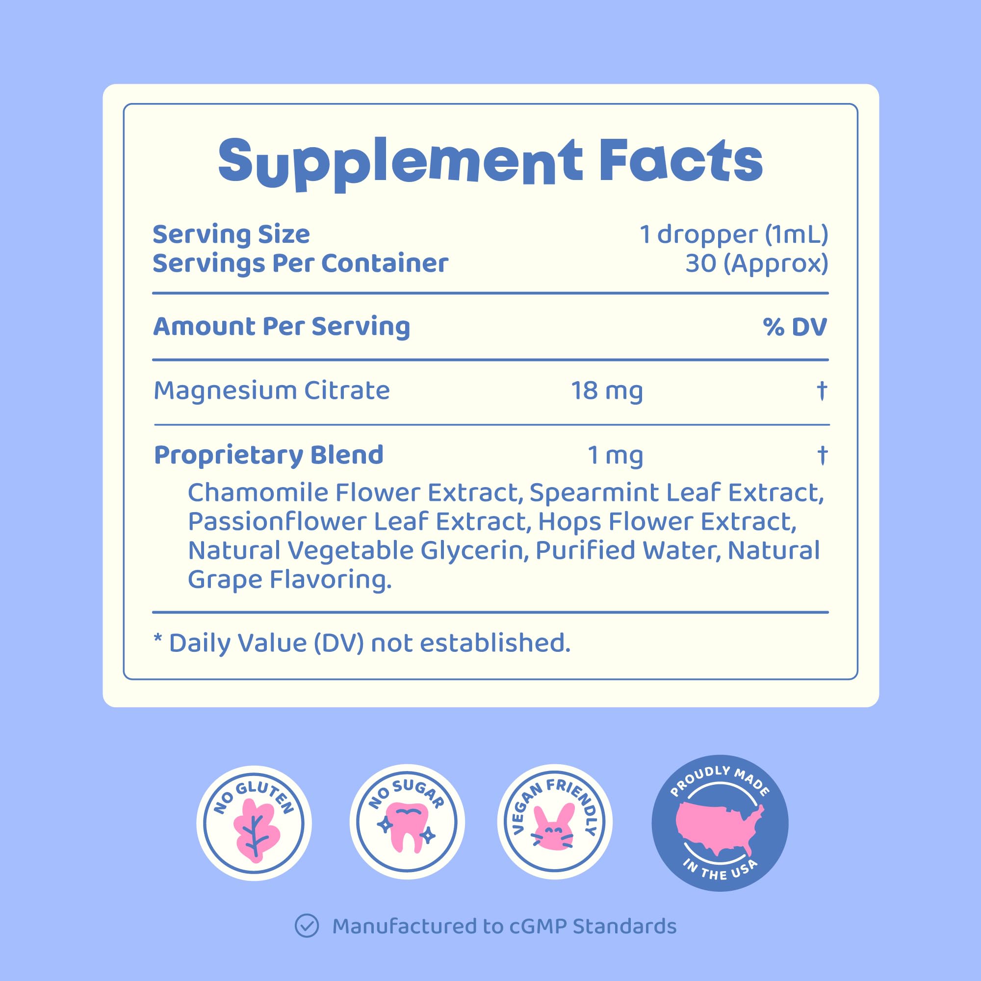 JoySpring Calmify Magnesium Citrate Liquid for Kids - Sugar-Free, Gluten-Free Calming Supplement with Chamomile
