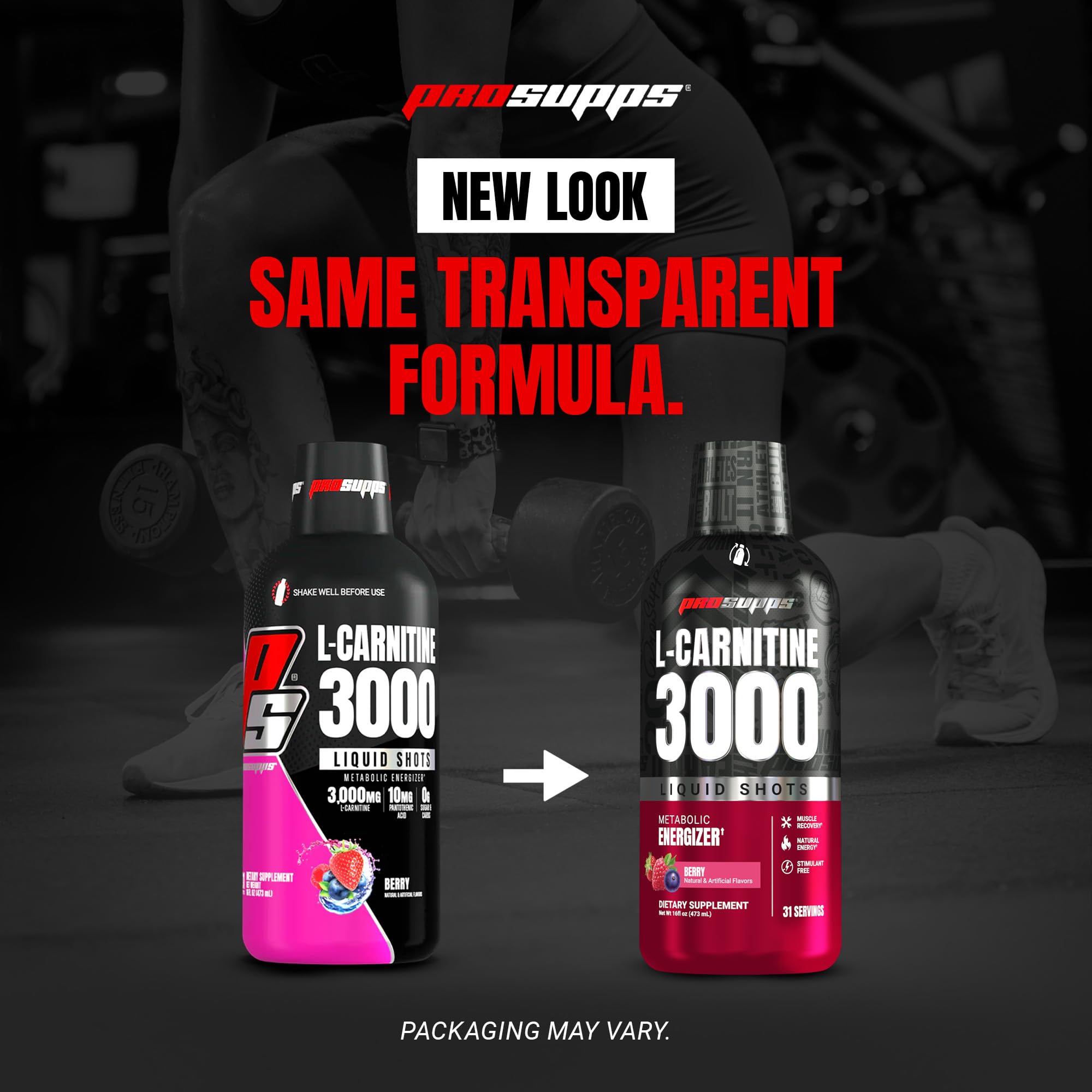 ProSupps L-Carnitine Liquid 3000, Stimulant-Free Liquid Shots for Men & Women - Clean Workout Drink for Energy, Performance & Muscle Recovery