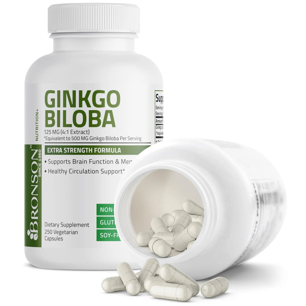 Bronson Ginkgo Biloba Extra Strength 125mg (4:1 Extract) Equivalent to 500mg Bronson Au supplements