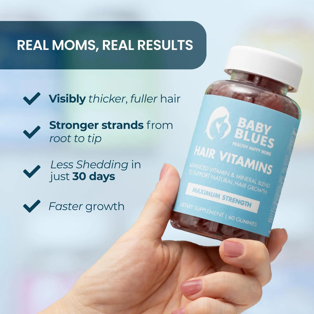 Baby Blues Postpartum Hair Loss Vitamins - Passion Fruit Gummies with Biotin, Collagen, & Folate Baby Blues Au supplements