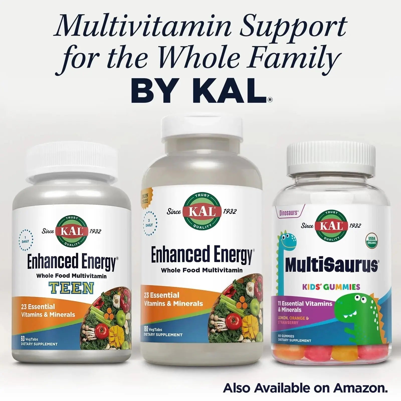 KAL® Enhanced Energy Multivitamin | Whole Food Based Vitamins & Minerals w/ Antioxidants, Digestive Enzymes & Natural Carotenoids | 180 Capsules KAL Au supplements