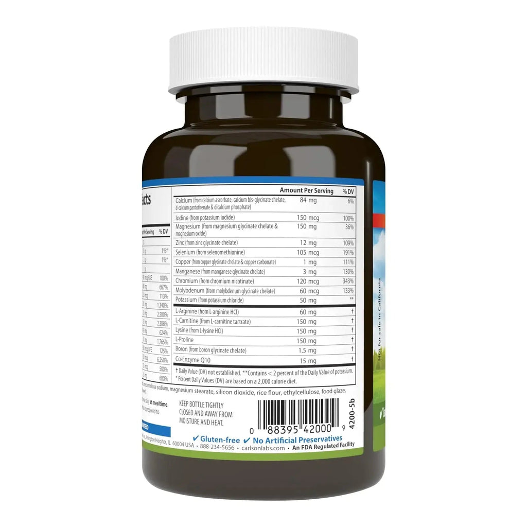 Carlson - Cardio Complete, Advanced Multivitamin, Heart Health, Circulatory Support, 90 Tablets Carlson Au supplements