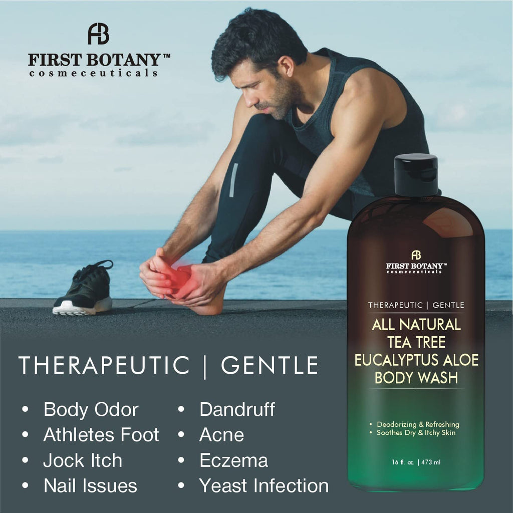 First Botany, ALL Natural Body Wash - Fights Body Odor, Athlete's Foot, Jock Itch, Nail Issues, Dandruff, Acne, Eczema