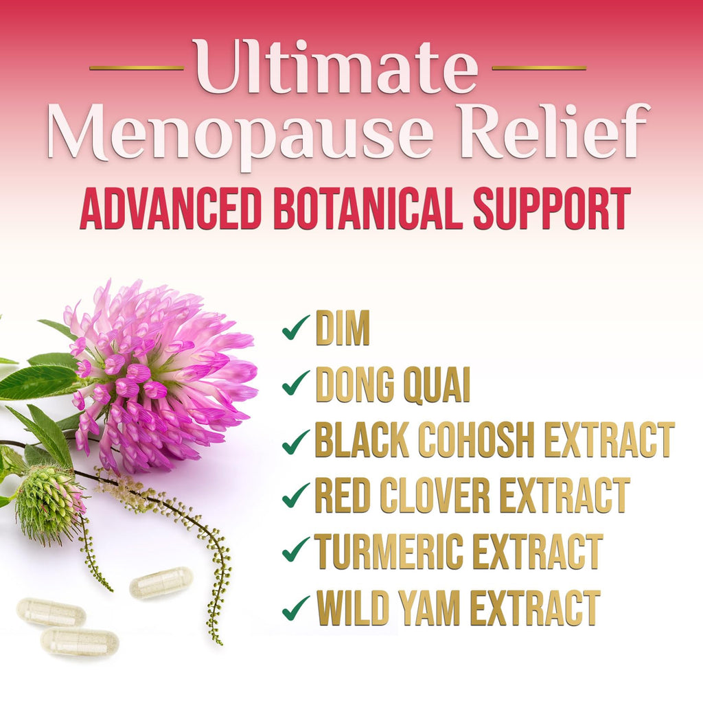 Menopause Supplement for Women - Natural Menopause Relief Support for Mild Hot Flashes & Night Sweats - Best Probiotics for Women, Dong Quai, Black Cohosh, Ashwagandha - Bottled in USA - 60 Capsules Nature's Nutrition Au supplements