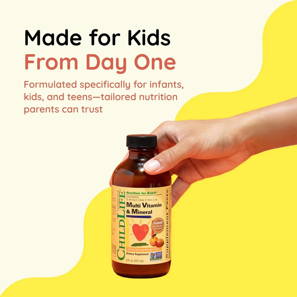 CHILDLIFE Essentials Kids Multivitamin & Mineral - Vitamins for Kids, Liquid Multivitamin for Toddler & Baby - Natural Orange & Mango, 8 Fl Oz (Pack of 2) CHILDLIFE ESSENTIALS Au supplements