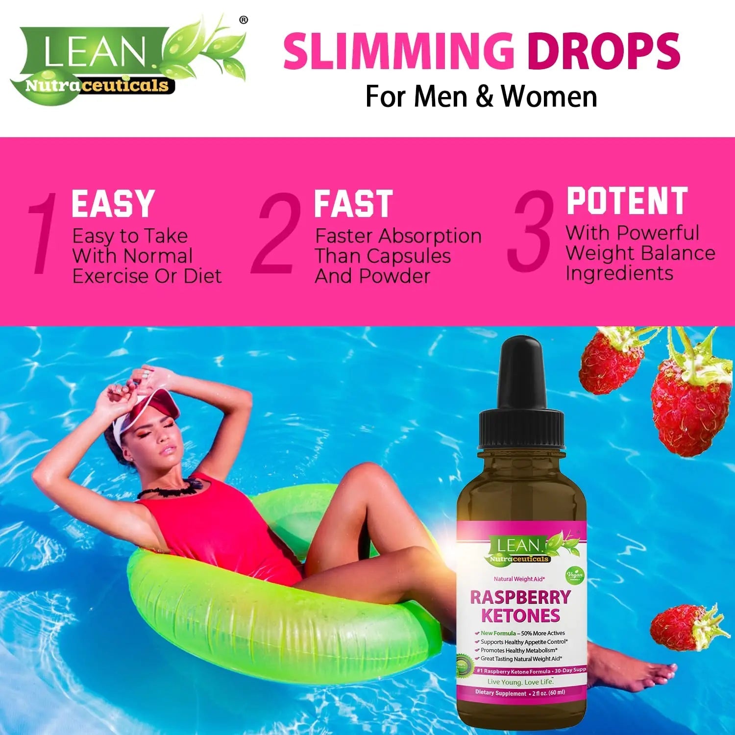 Weight Loss Perfect Keto Raspberry Ketone Drops, Appetite Suppressant Fat Burner LEAN Nutraceuticals Au supplements