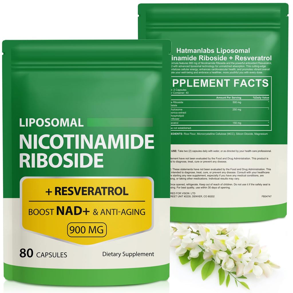 NAD Supplement with Nicotinamide Riboside - Resveratrol,Liposomal Nicotinamide Riboside,Quercetin - High Purity NAD Supplement for Anti-Aging, Focus, Energy 160 Capsules (2 Bag) Ruduwu Au supplements