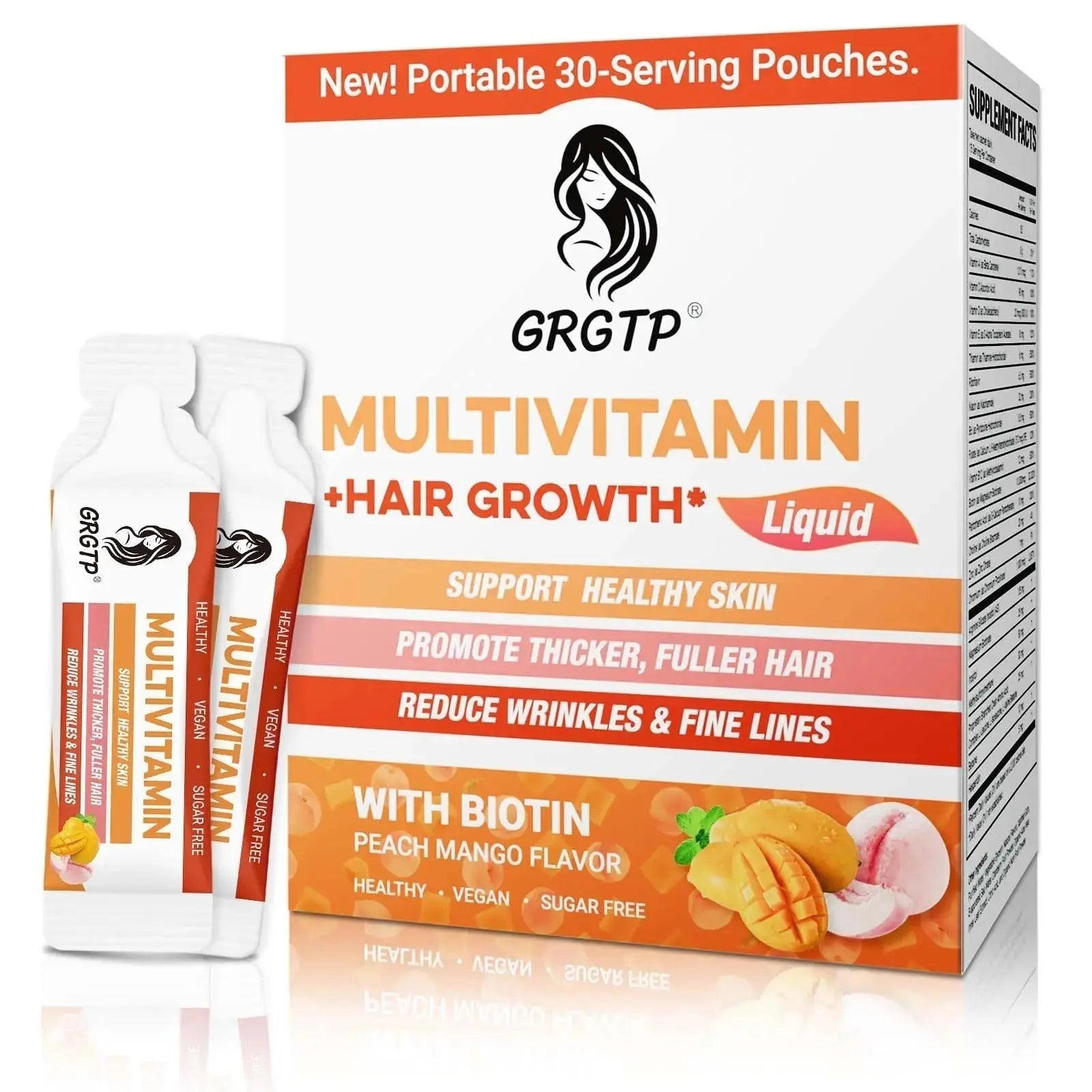 Liquid Multivitamin + Hair Growth | Biotin 10000mcg | Support Healthy Skin,Promote Thicker,Fuller Hair,Reduce Wrinkles & Fine Lines | 15.22 Fl Oz GRGTP Au supplements