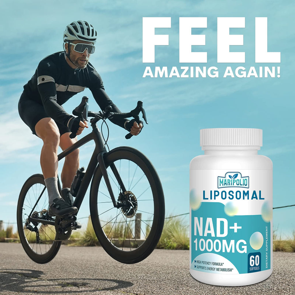 Maripolio Liposomal NAD+ 1000 mg Supplement | High Bioavailability Liposomal Delivery | Cellular Energy & Wellness Support | Pure NAD+ Dietary Supplement for Men,Women, 60 Softgels Maripolio Au supplements