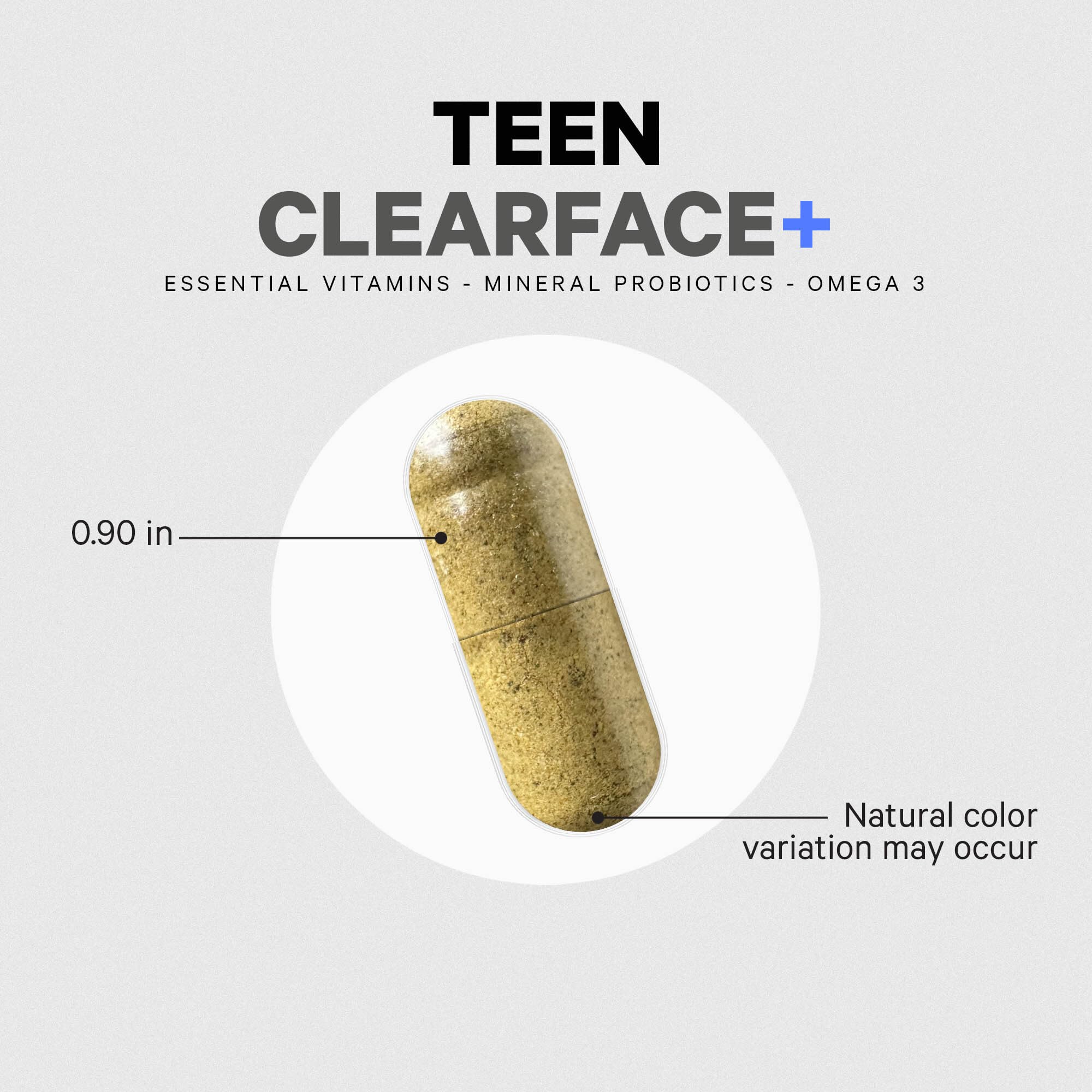 Codeage Teen Clearface Adolescent Face, Skin & Pimples, Vitamins A, C, D3, E, Pantothenic Acid, Niacin, Zinc Supplement Teenagers, Probiotics, L-Lysine, Omega-3, Oily Skin, Pores, Spots - 60 Capsules Codeage Au supplements