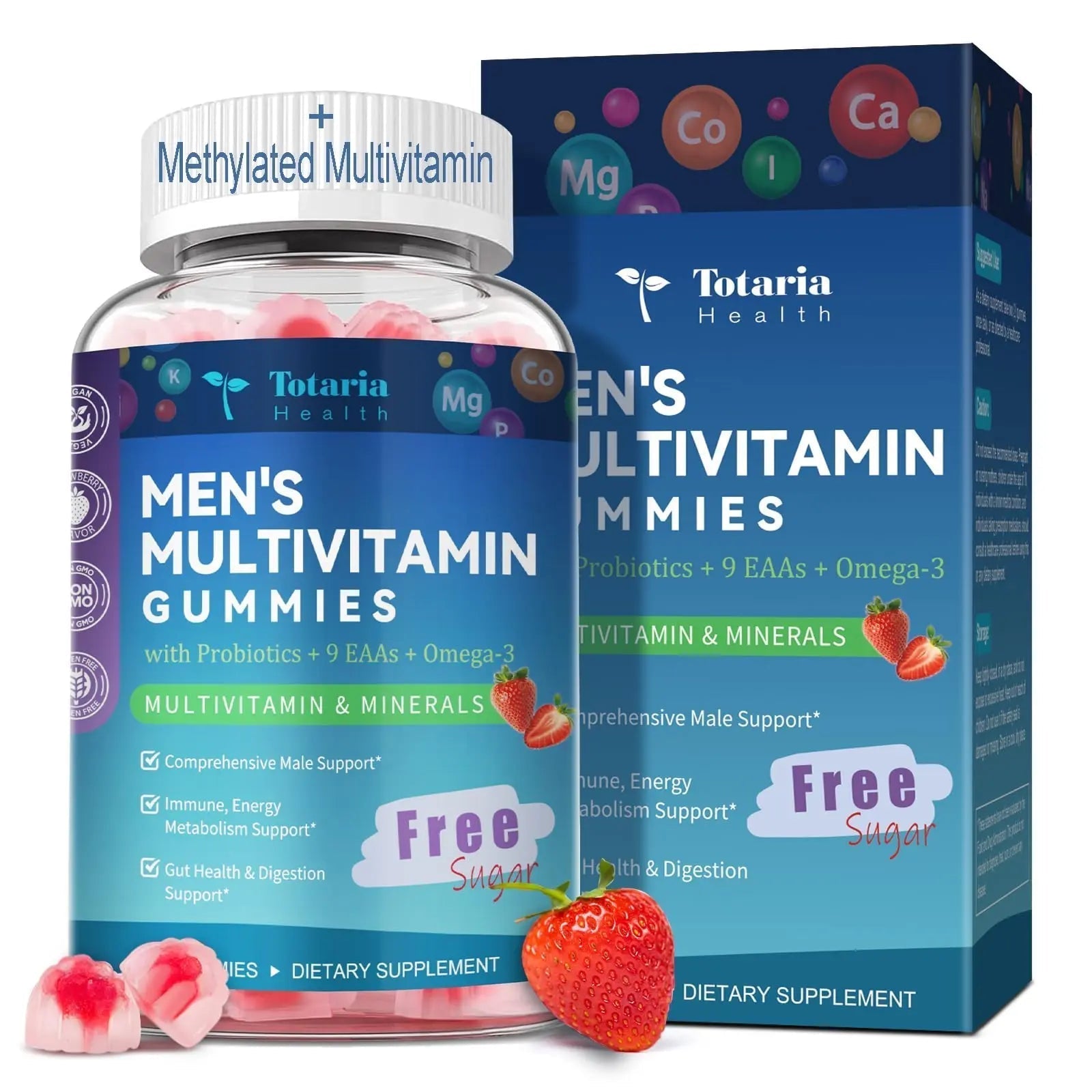 Totaria Sugar Free Multivitamin for Men with Omega 3, Probiotics, Mens Multivitamins Gummies w/Methylated B Complex Totaria Au supplements