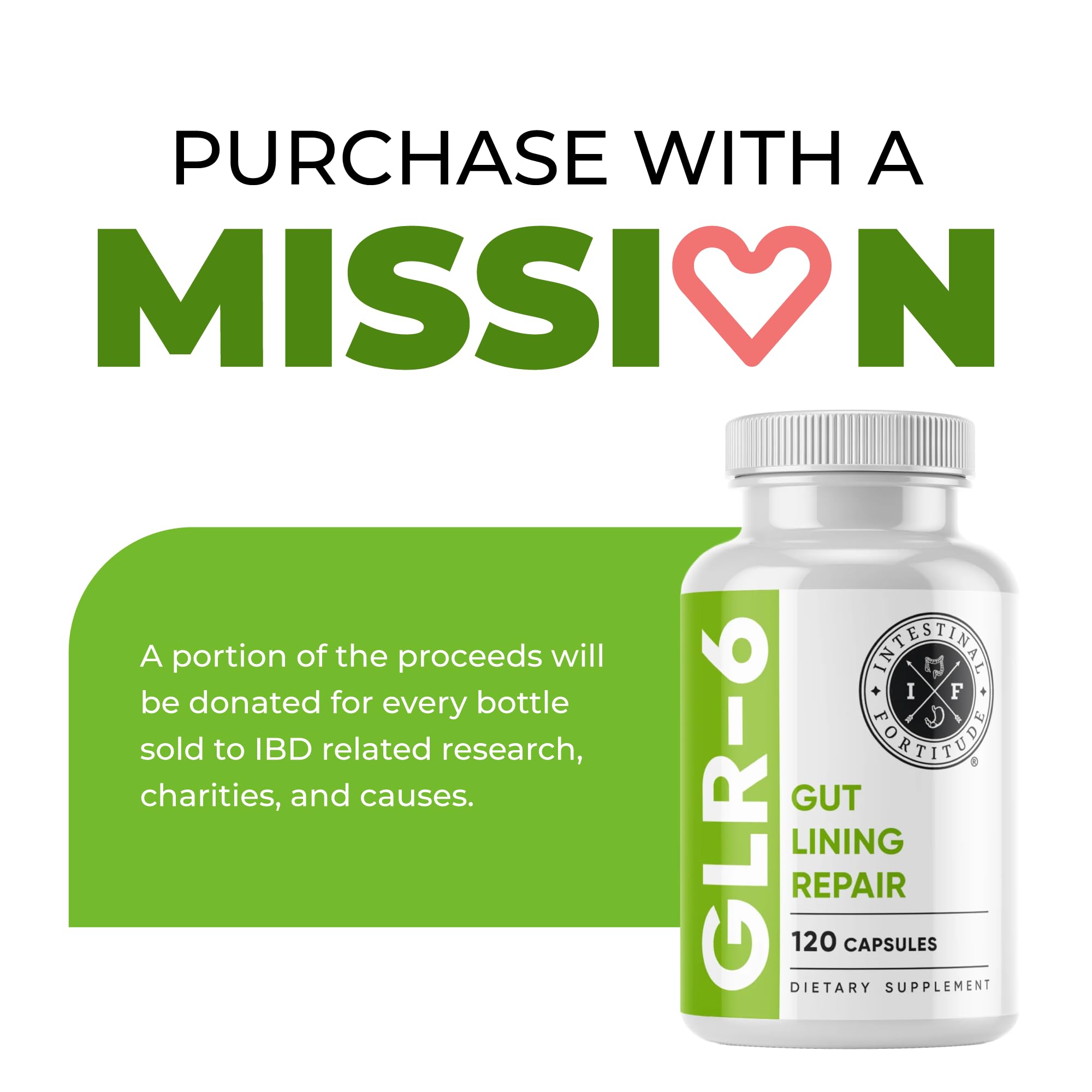 Intestinal Fortitude GLR-6 - Gut Lining Repair Supplement for Gut Health - Leaky Gut Repair with L-Glutamine, Slippery Elm, DGL Licorice Root, Marshmallow Root, Fenugreek