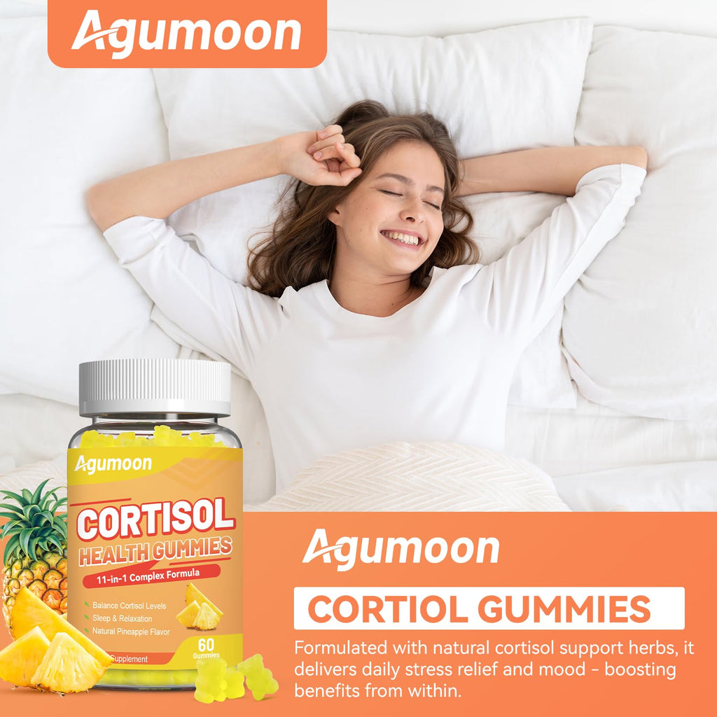 Agumoon Cortisol Gummies for Women, Cortisol Supplements with Ashwagandha, Magnesium, L-theanine, for Relaxation and Mood Support - 120 Gummies Agumoon Au supplements