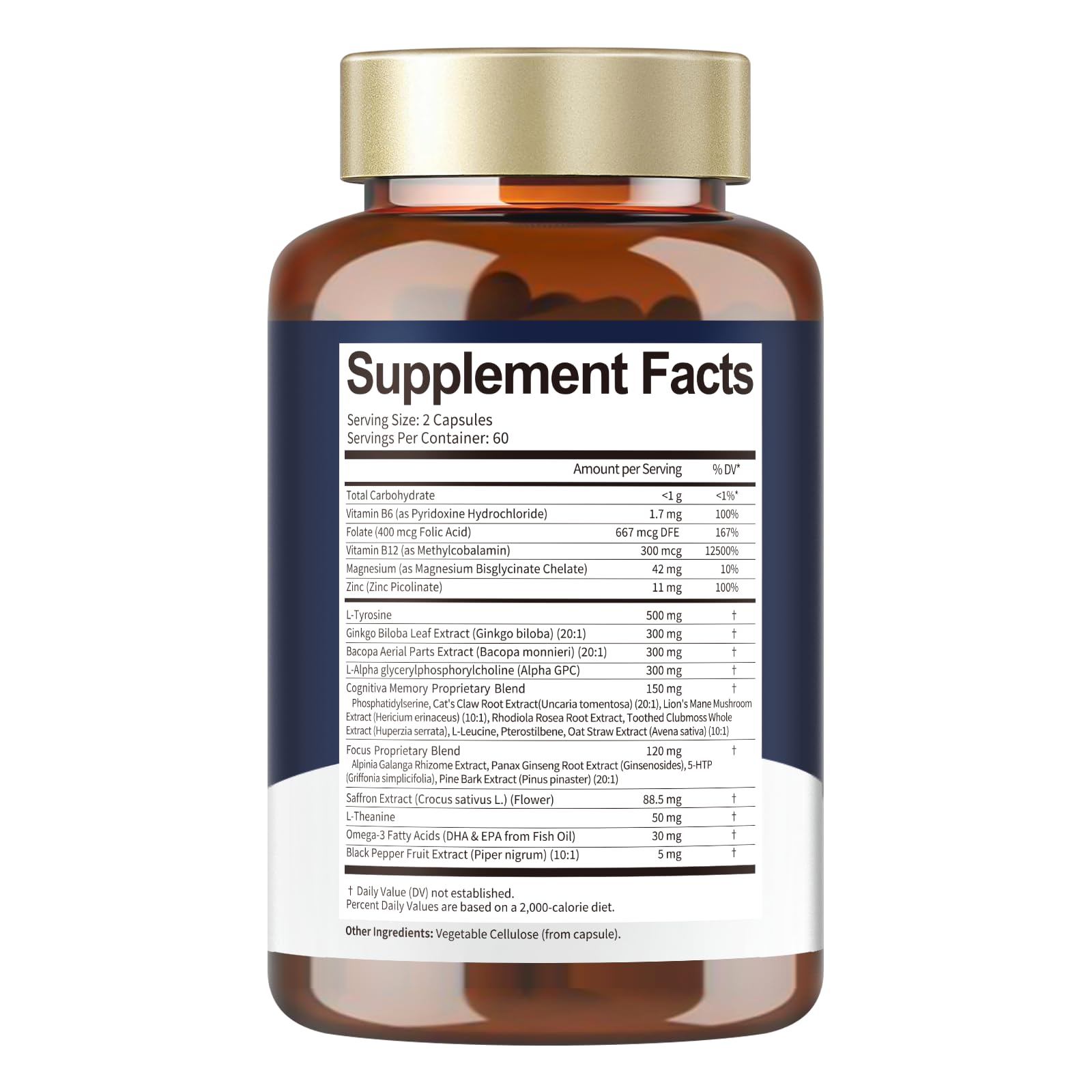 Totara Brain Supplements for Memory and Focus丨Non-Caffeinated Energy with L-Tyrosine, Alpha GPC, Ginkgo Biloba, Bacopa Monnieri, Saffron – Gluten Free, Non-GMO for Neuro & Brain Health (120 Counts) Totaria Au supplements