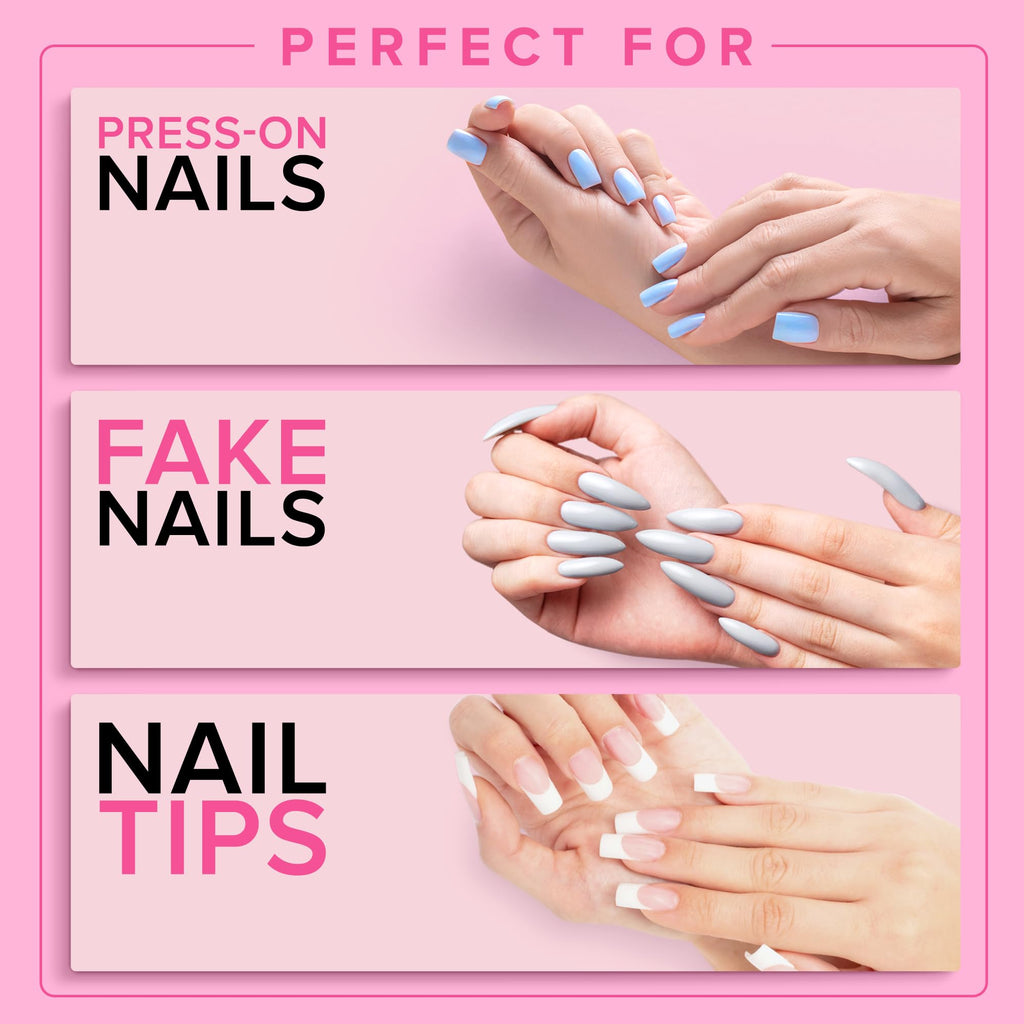 Super Strong Nail Glue for Press On Nails, Nail Tips & Acrylic Nails (8ml) NYK1 NailBond Brush