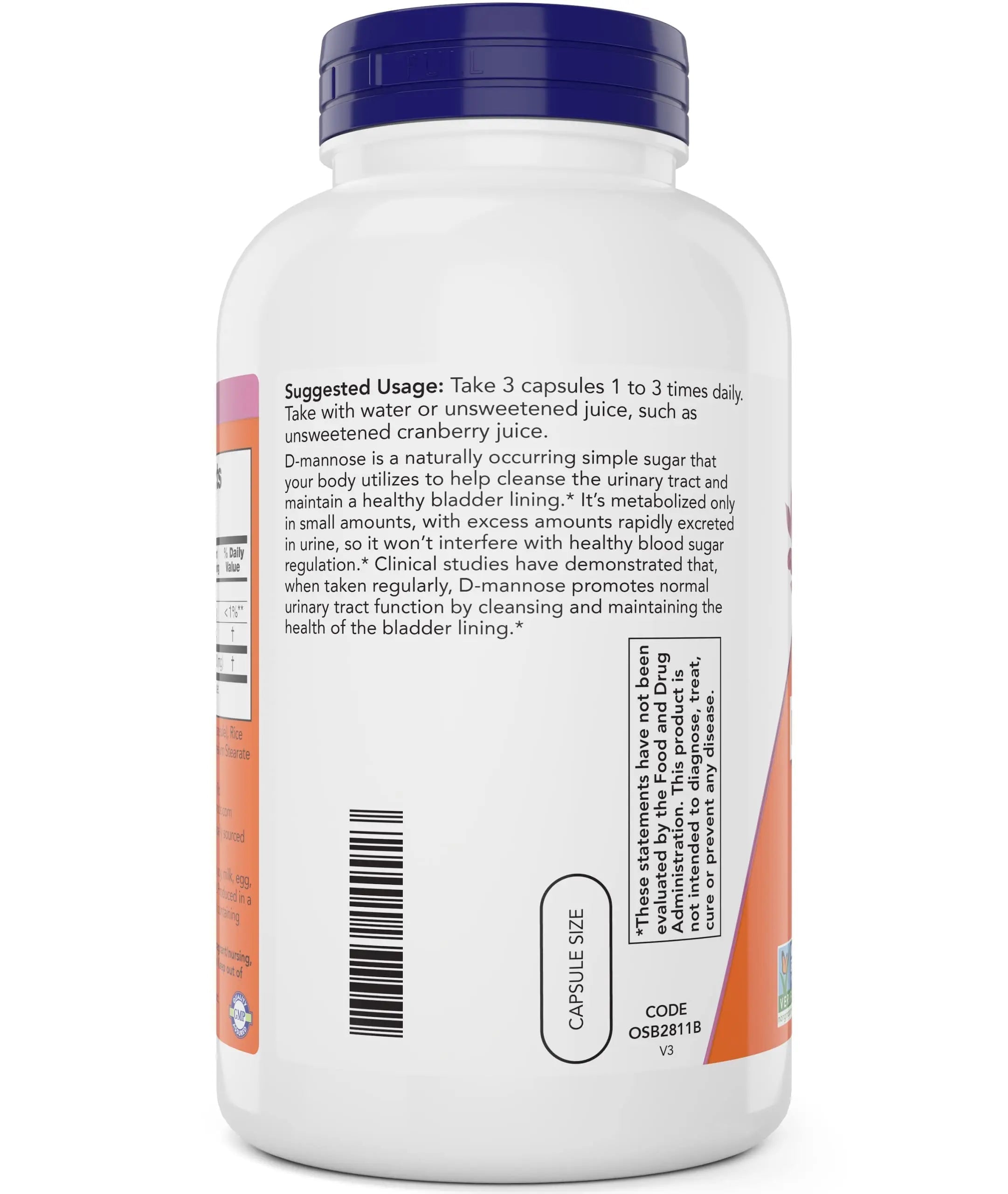 Now D-Mannose 500 mg, 300 Capsules - Vegan, Non GMO Supplement for Women and Men - Supports Healthy Urinary Tract, Cleanses The Bladder NOW Foods Au supplements
