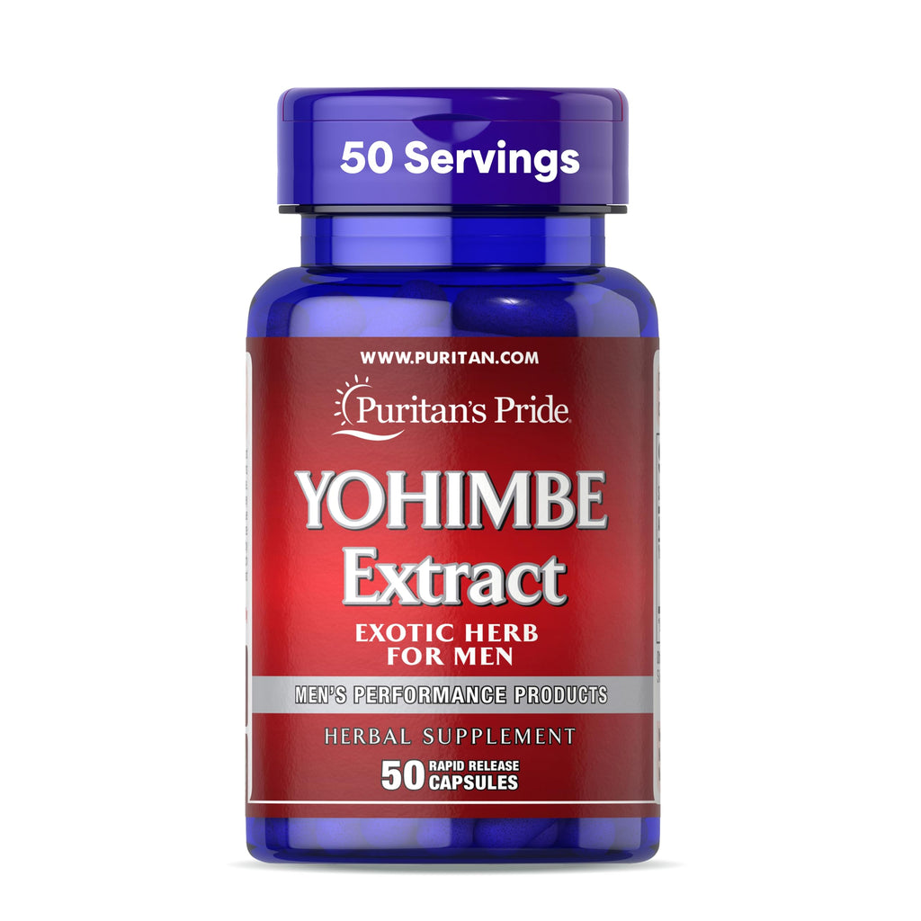 Puritan's Pride Yohimbe Exotic Herb for Men 250 mg (1000mg Equivalent), Dietary Supplement, 50 Rapid Release Capsules