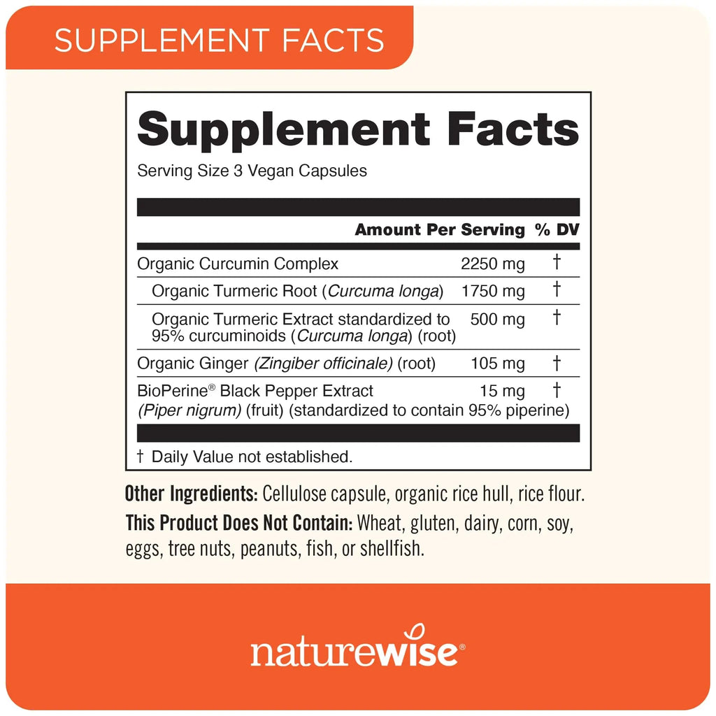 NatureWise Curcumin Turmeric 2250mg 95% Curcuminoids & BioPerine Black Pepper NatureWise Au supplements