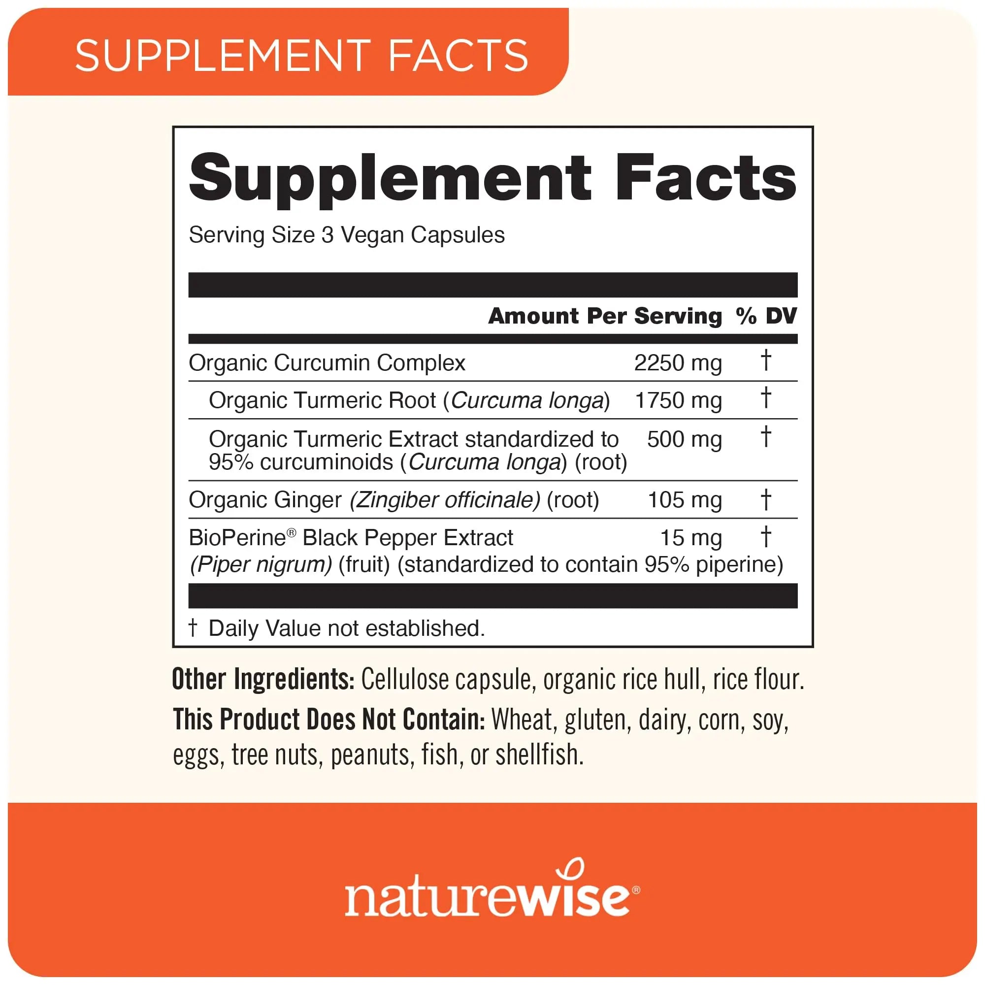 NatureWise Curcumin Turmeric 2250mg 95% Curcuminoids & BioPerine Black Pepper NatureWise Au supplements