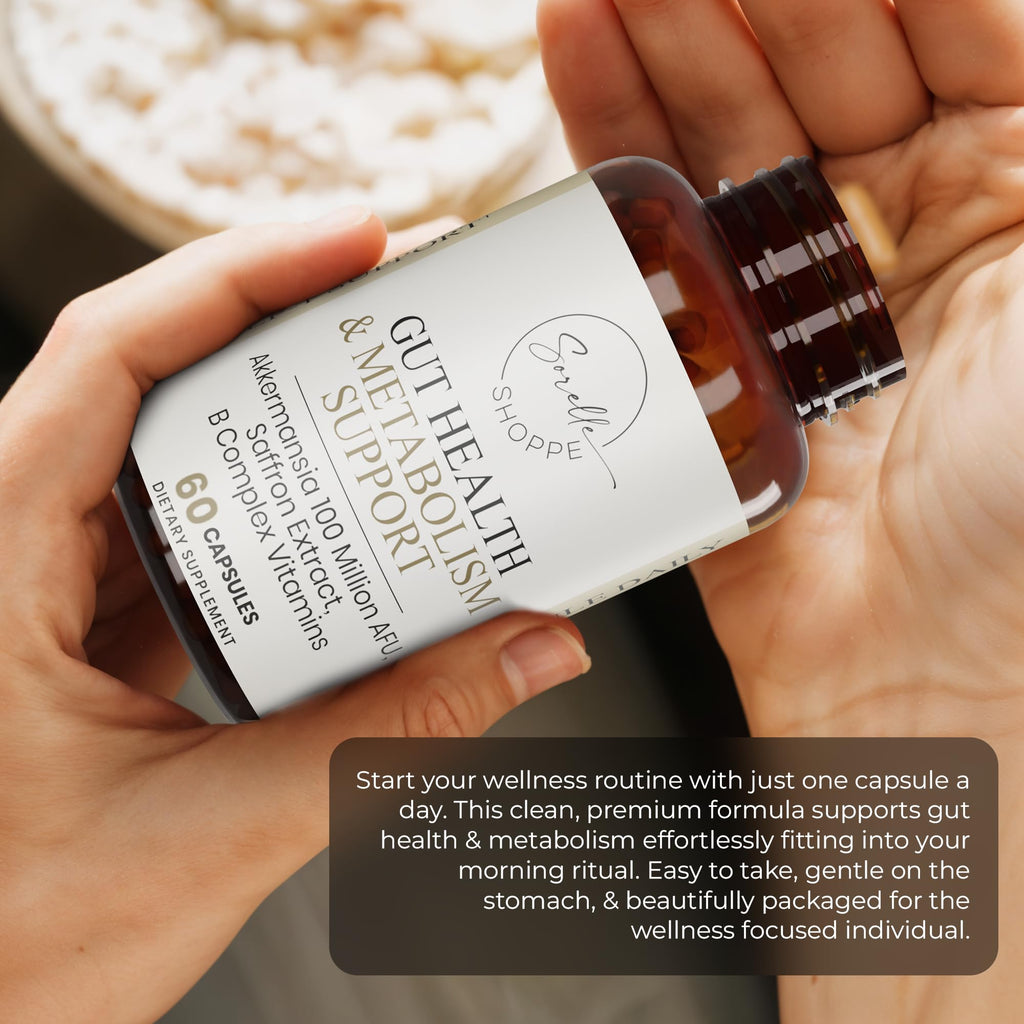 SORELLE SHOPPE Akkermansia Muciniphila Probiotic + Saffron + B Complex | Core Gut Health & Daily Wellness | Mood & Metabolism Support