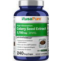 NusaPure Celery Seed Capsules 10:1 Extract, 375 mg Equivalent to 3750mg, 240 Veggie Caps, Non-GMO, Vegan NusaPure Au supplements
