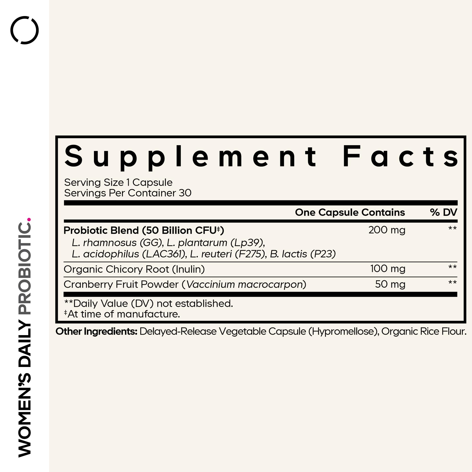Codeage Women’s Daily Probiotic Supplement – 50 Billion CFU Supplement, Cranberry Fruit Powder, Prebiotic Chicory Root Inulin – Women’s Wellness Support – 1 Capsule Per Serving - Non-GMO – 30 Capsules Codeage Au supplements